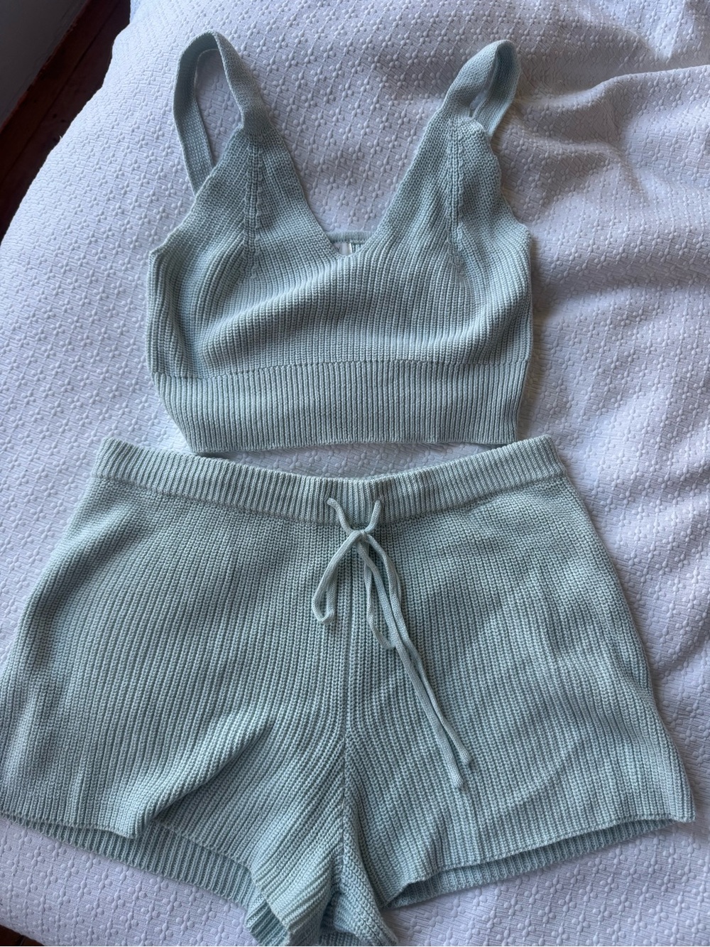 Z Supply Knit Tank & Drawstring Shorts Set - Light Mint